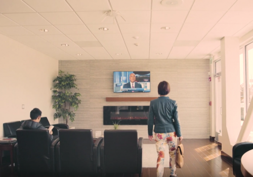 Customer service lounge filmed for an automotive client