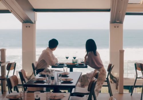 Oceanfront dining room filmed for a coastal restaurant