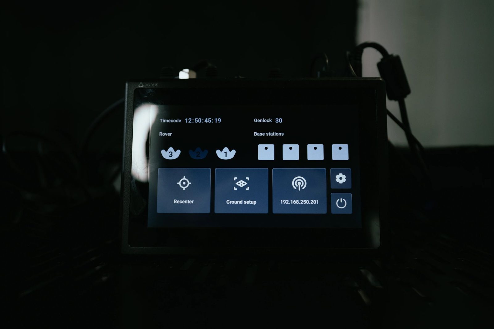 The Vive Mars controller running timecode and stage calibration